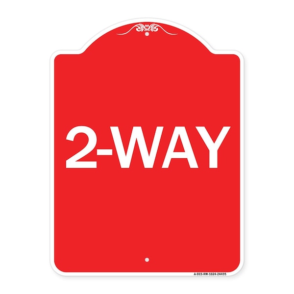 Signmission Designer Series Sign-2-Way, Red & White Aluminum Architectural Sign, 18" x 24", RW-1824-24495 A-DES-RW-1824-24495 - main
